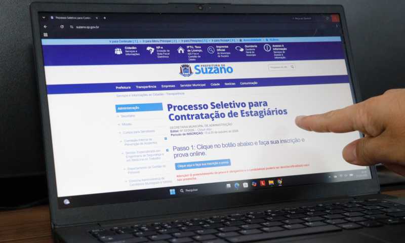 Prefeitura de Suzano com inscrições para estágio